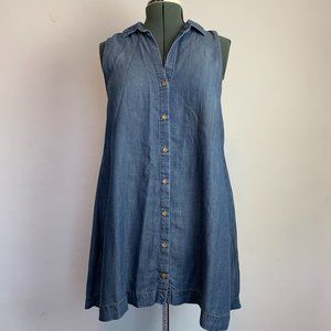 Cloth & Stone Chambray Collared Sleeveless Dress
